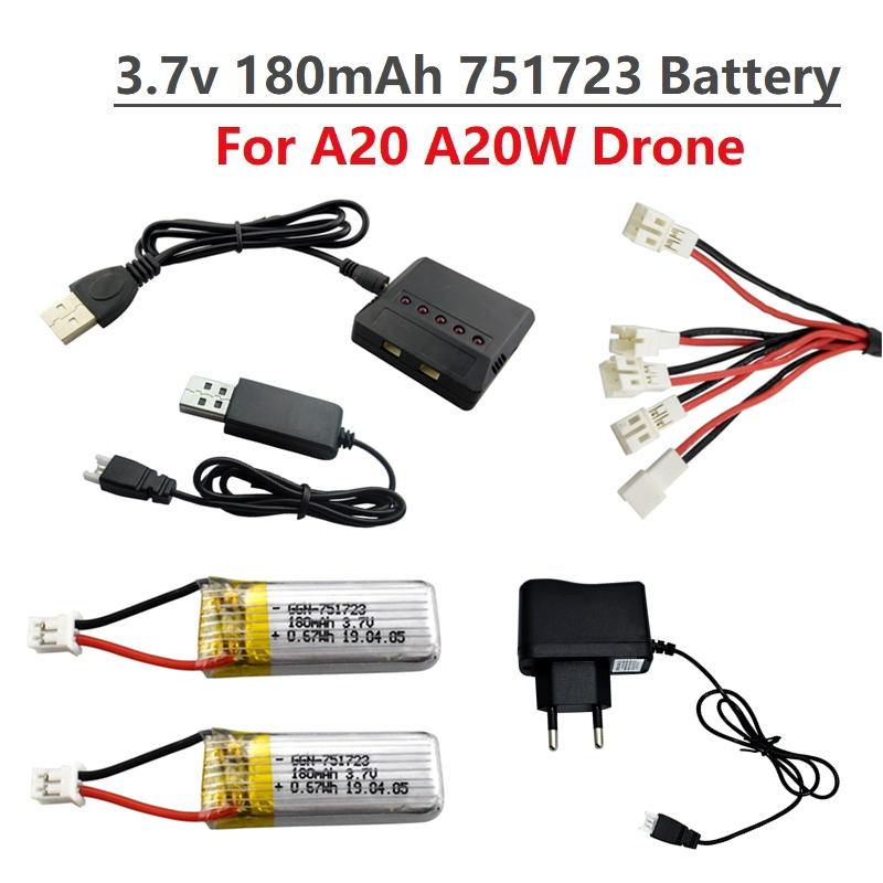 Drone Battery Balance Charger - Batterie Lipo originale 3.7V 180mAh et